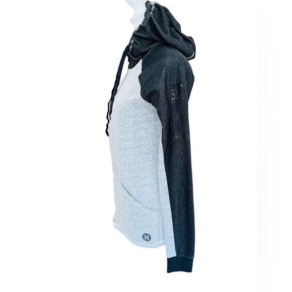 Hurley Black and Gray speckled full zip Hoodie, Nike Dri-Fit technology size S - Picture 4 of 9